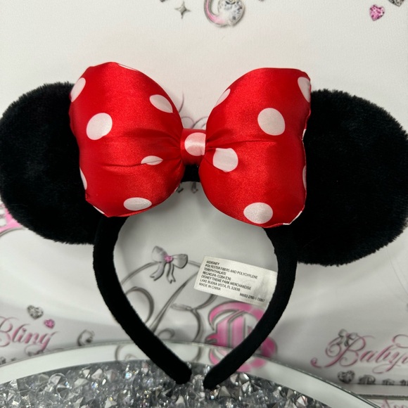 Disney ears park merch Minnie Mouse classic black with bow red polka dot white - Picture 2 of 4